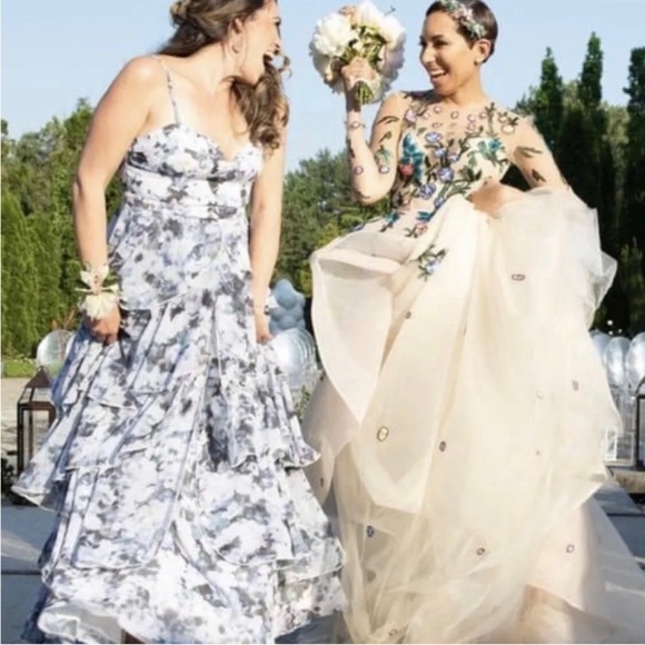 Fame and Partners The Catherine Tiered Floral Bustier Gown Evening Maxi Dress 4 - Picture 16 of 16